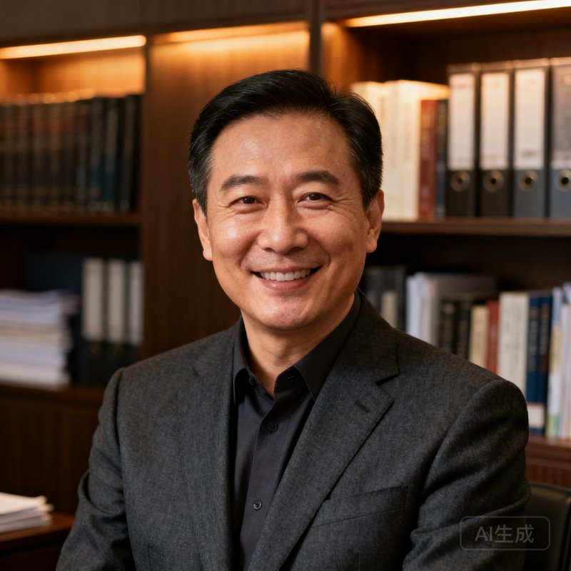 谈球吧创始人兼CEO张远航，40岁左右的中年男性，穿着深灰色西装面带微笑，背景为办公室书架